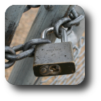 padlock on chain link fence